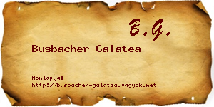 Busbacher Galatea névjegykártya
